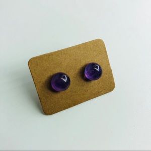 MINIMALIST AMETHYST ROUND STUDS 🦄